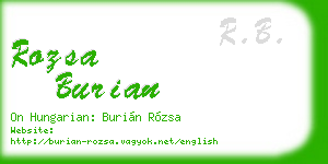 rozsa burian business card