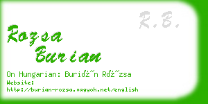 rozsa burian business card